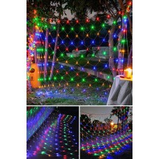 320 Ledli 3x2 Metre Animasyonlu Ağ Perde Led Fişli Eklenebilir Modlu Yılbaşı Süsleme 